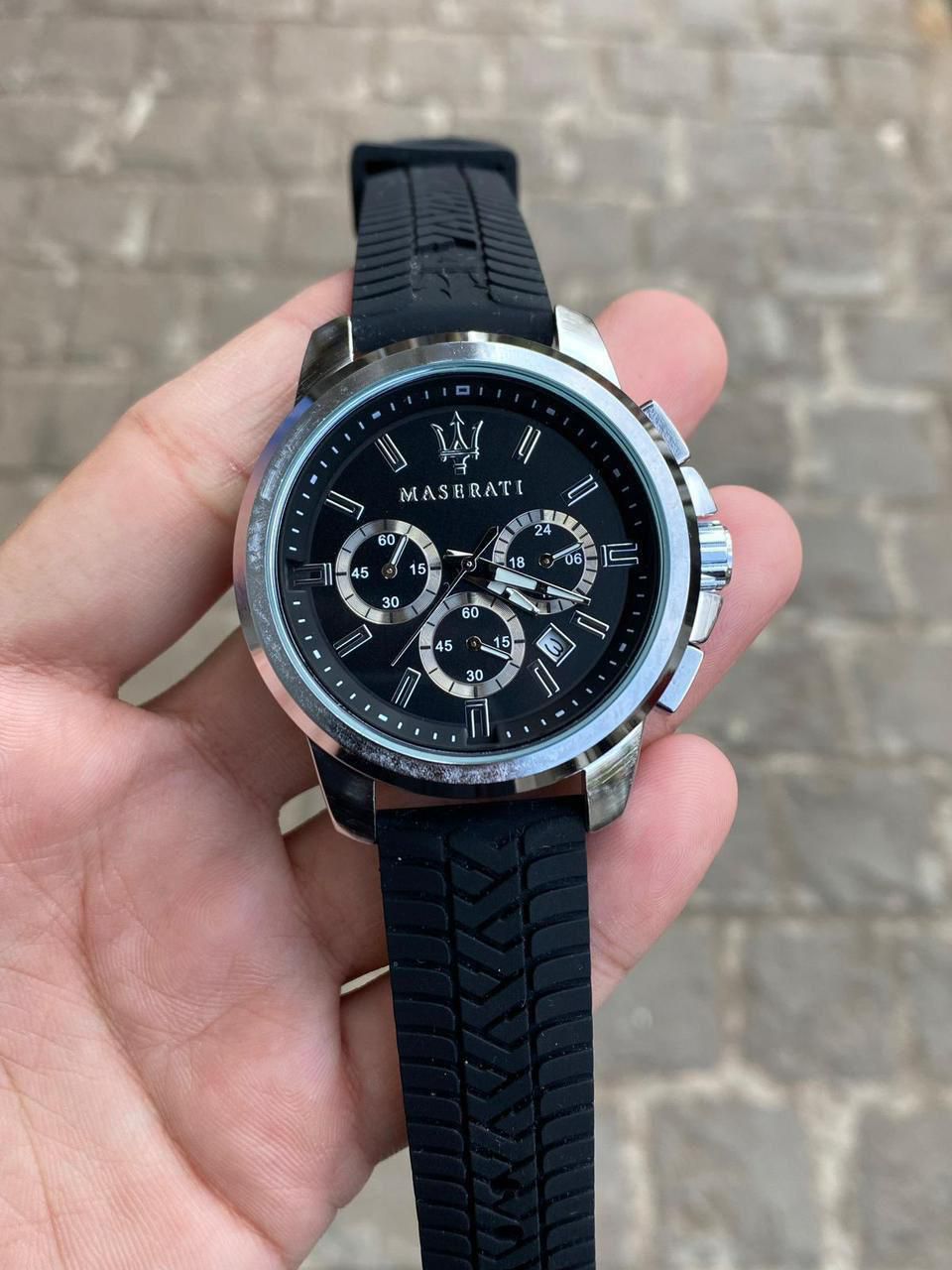 WhatsApp Image 2026-07-11 at 10.55.06 AM (1) Maserati Successo Black Chronograph - Image 1