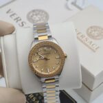Versace Greca Dome Gold-Tone Dome Dial