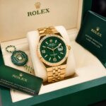 Rolex Gold Green Dial Quartz - Image 4