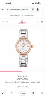Omega White Sunburst Dial Diamond Edition - Image 2