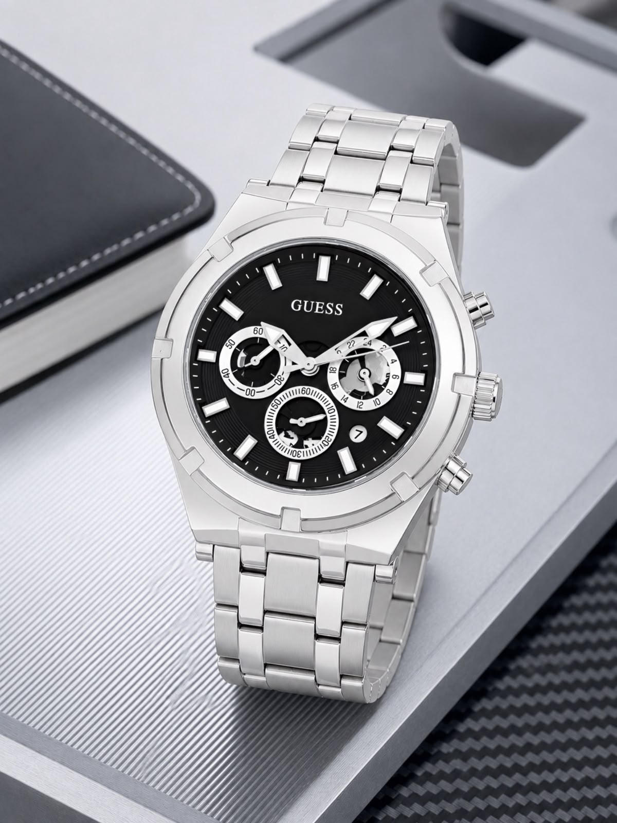WhatsApp Image 2026-07-12 at 8.41.39 PM (2) Guess Black Multifunction Dial Chronograph - Image 1