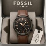 Fossil Brown Sunburst Dial Chronograph