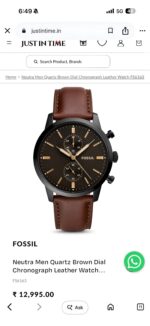 Fossil Brown Sunburst Dial Chronograph - Image 2