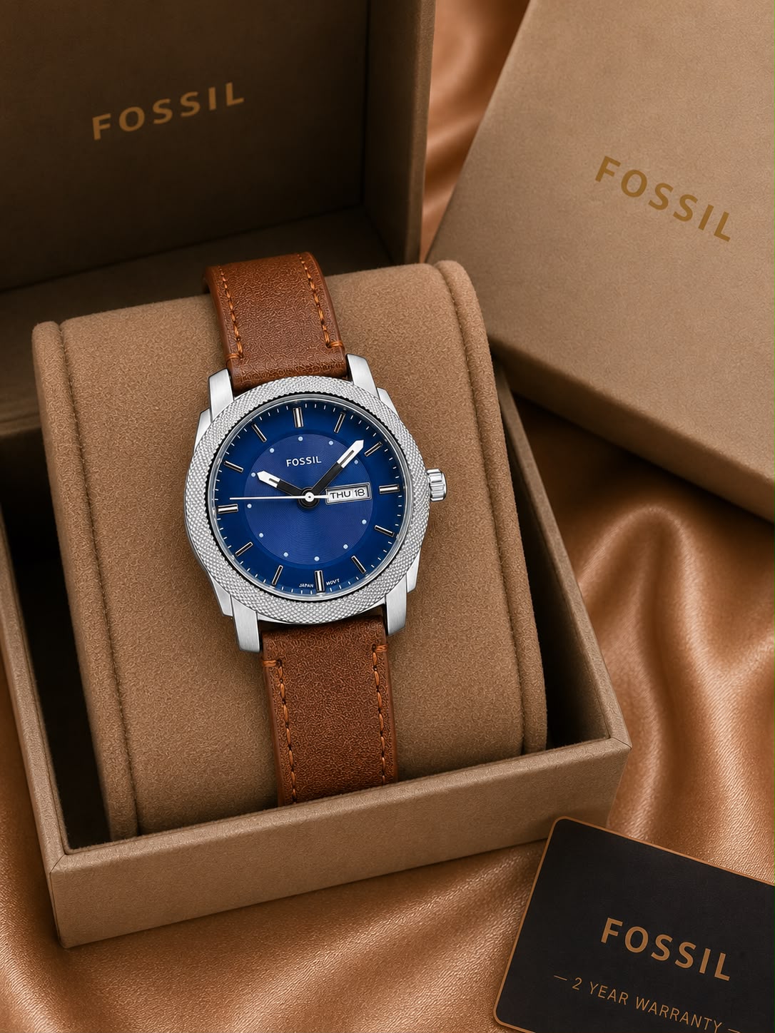 WhatsApp Image 2026-07-12 at 8.49.00 PM (1) Fossil Blue Sunburst Dial Quartz - Image 1