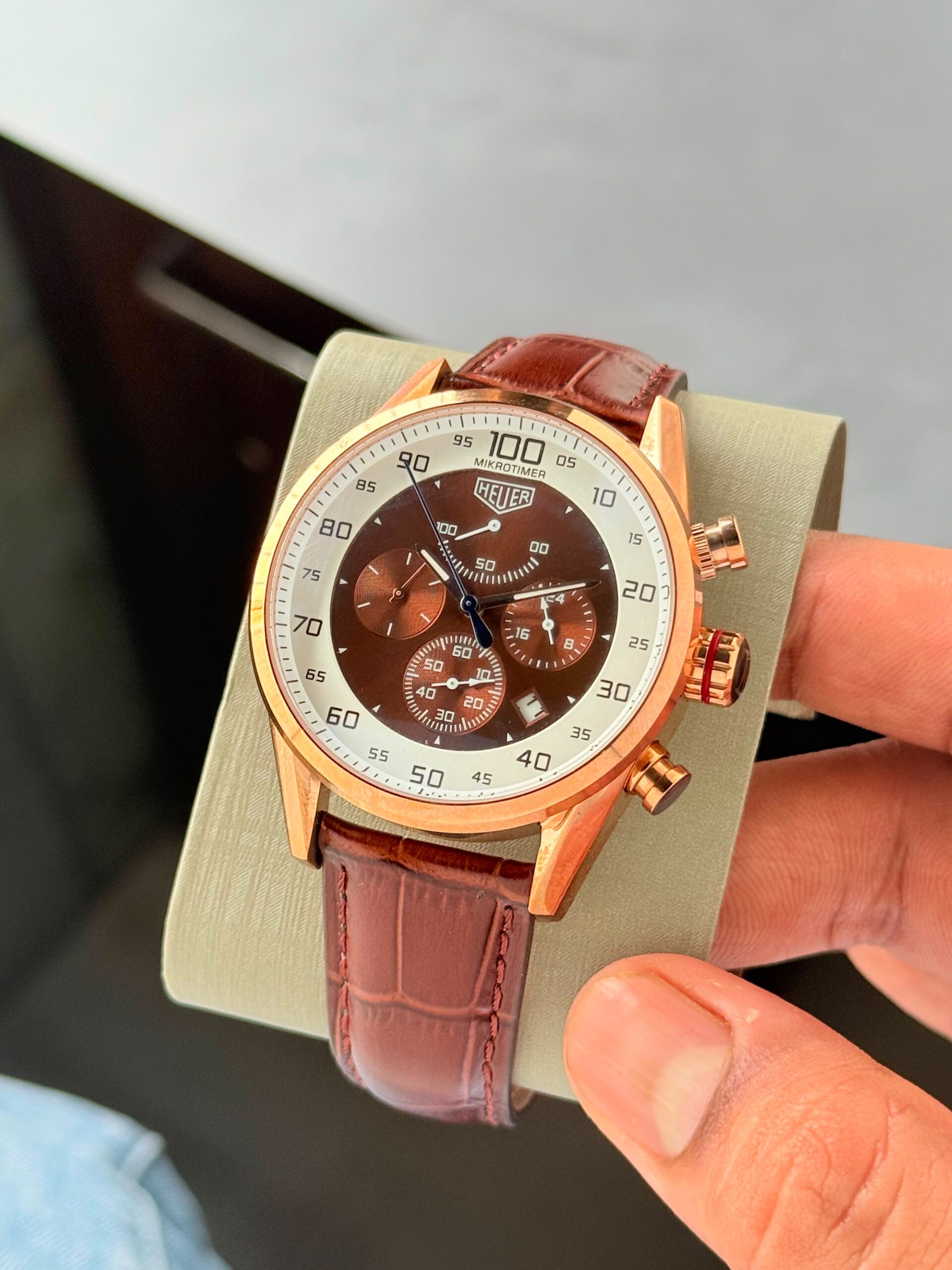 WhatsApp Image 2026-07-15 at 3.32.21 PM (1) Tag Heuer Mikrograph Brown Chronograph - Image 1