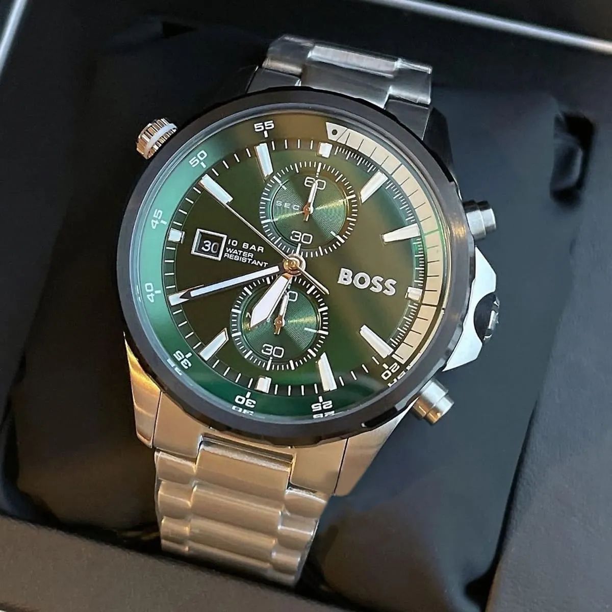 WhatsApp Image 2026-07-15 at 4.12.45 PM Boss Globetrotter Green Dial Chronograph - Image 1