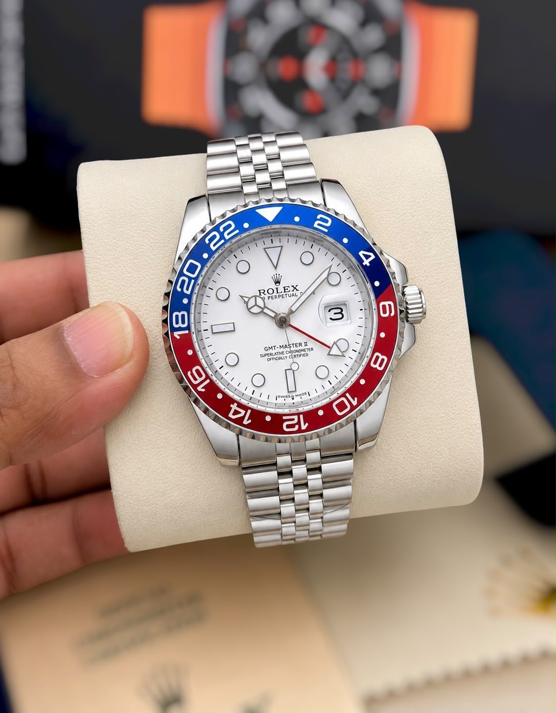 WhatsApp Image 2026-07-16 at 4.07.38 PM Rolex GMT White Dial Quartz - Image 1