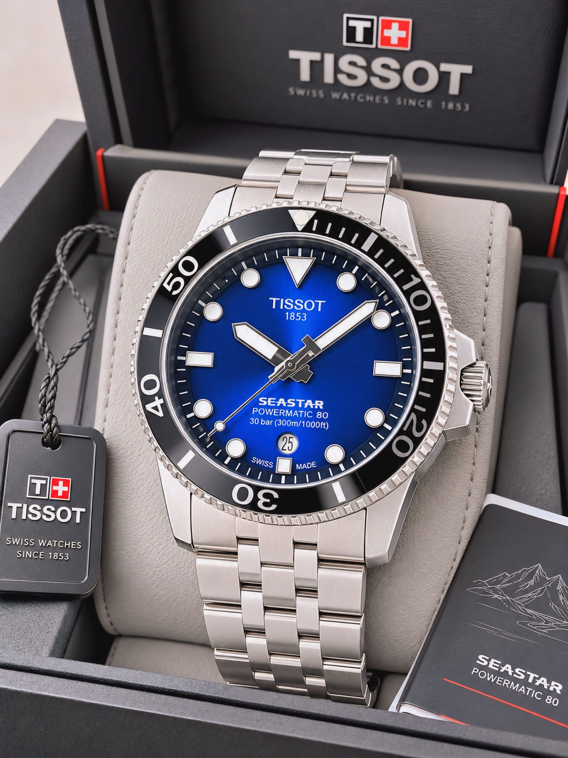 WhatsApp Image 2026-07-16 at 4.10.02 PM Tissot Seastar Powermatic 80 Blue Sunburst Dial - Image 1