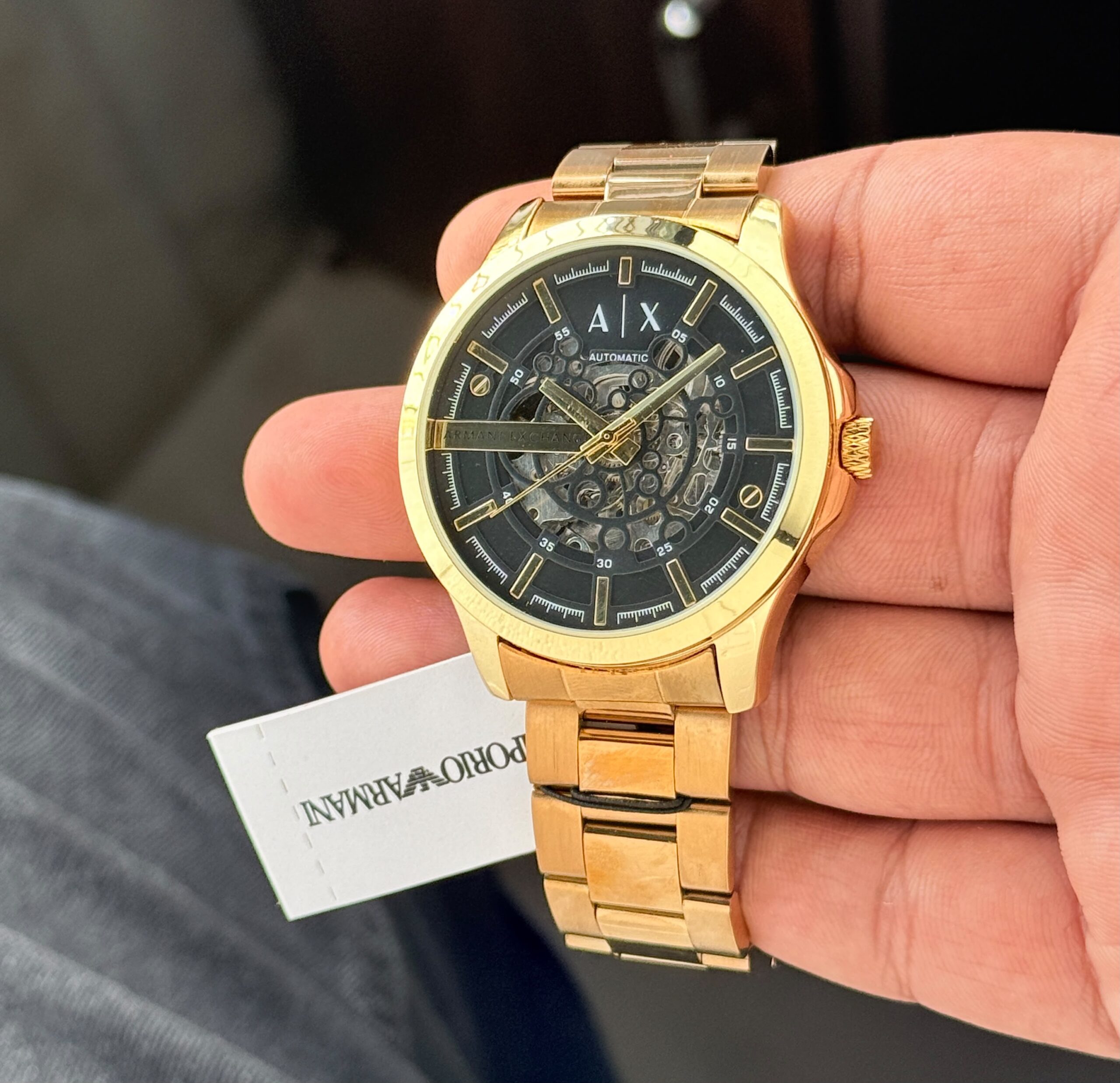 WhatsApp Image 2026-07-16 at 4.10.33 PM (1) Armani Exchange Modern Automatic Gold Tone - Image 1