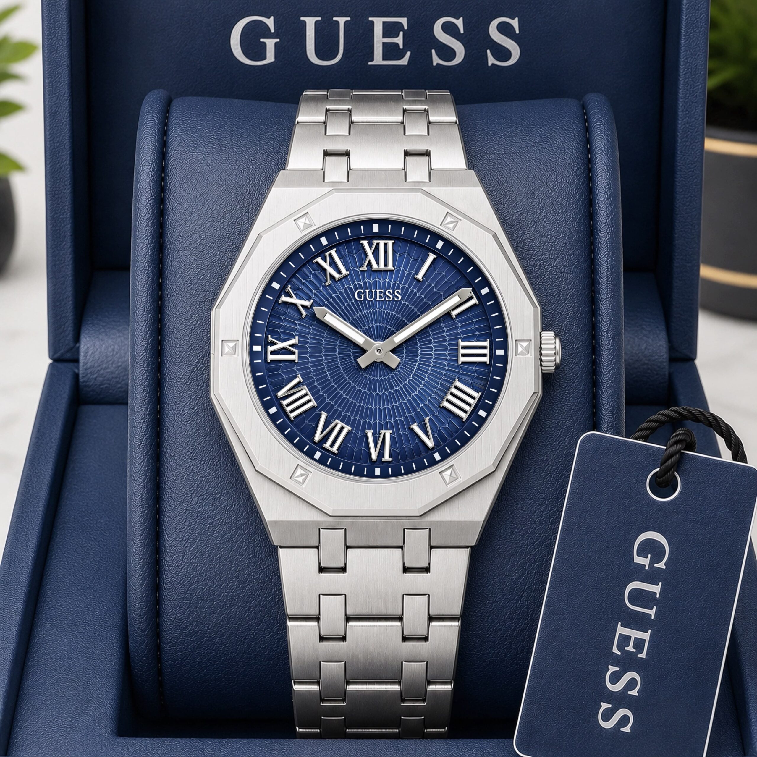 WhatsApp Image 2026-07-16 at 4.12.49 PM (1) Guess Octagon Roman Blue Quartz - Image 1