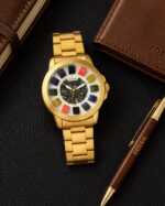Fossil Skeleton Dial Automatic Gold