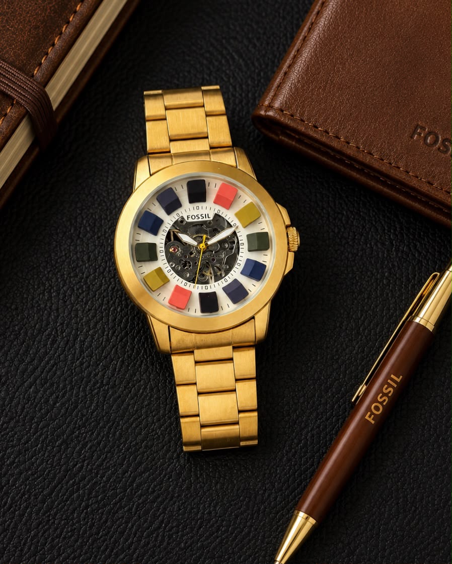 WhatsApp Image 2026-07-16 at 4.14.11 PM Fossil Skeleton Dial Automatic Gold - Image 1