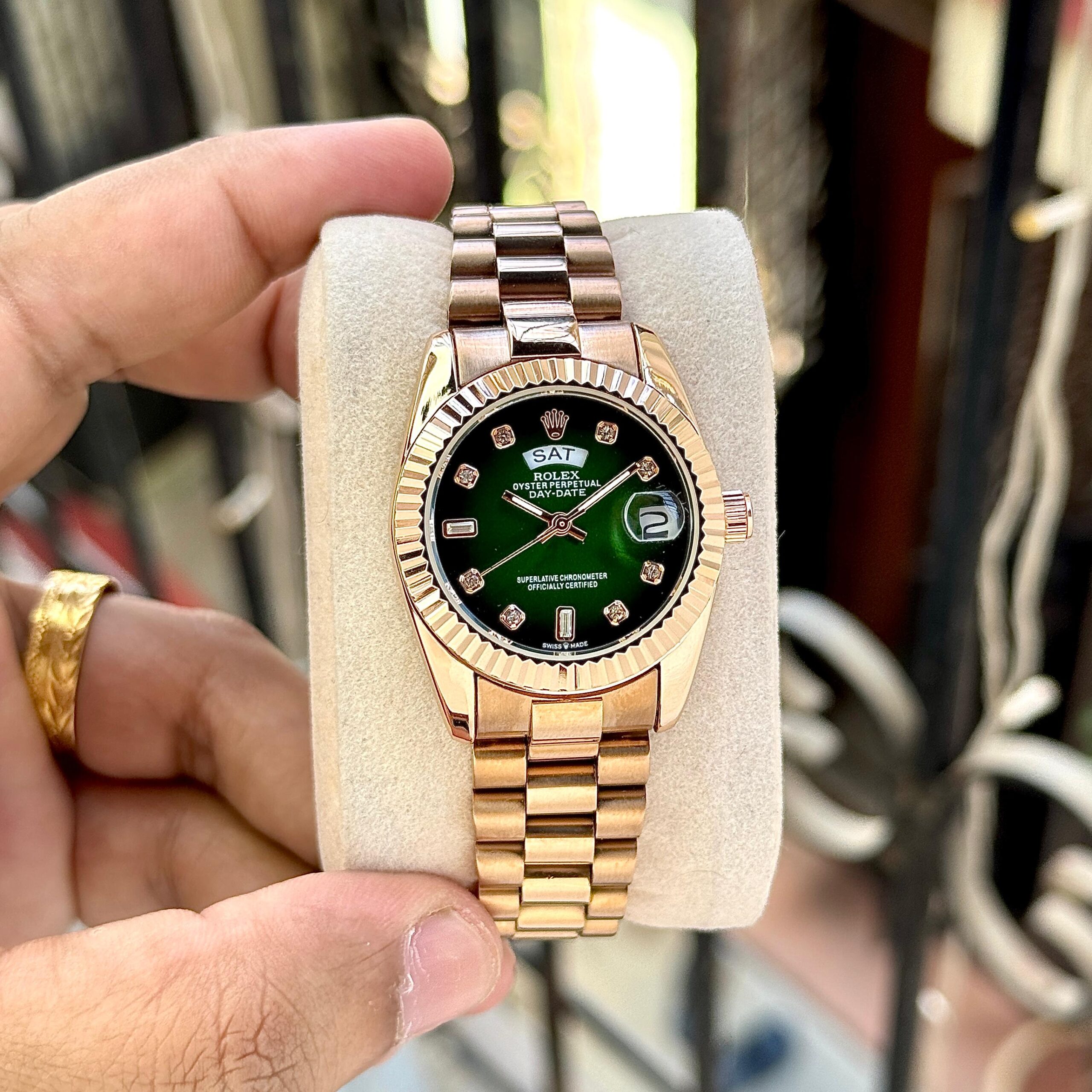WhatsApp Image 2026-07-16 at 4.49.08 PM (1) Rolex Rose Gold Green Dial - Image 1