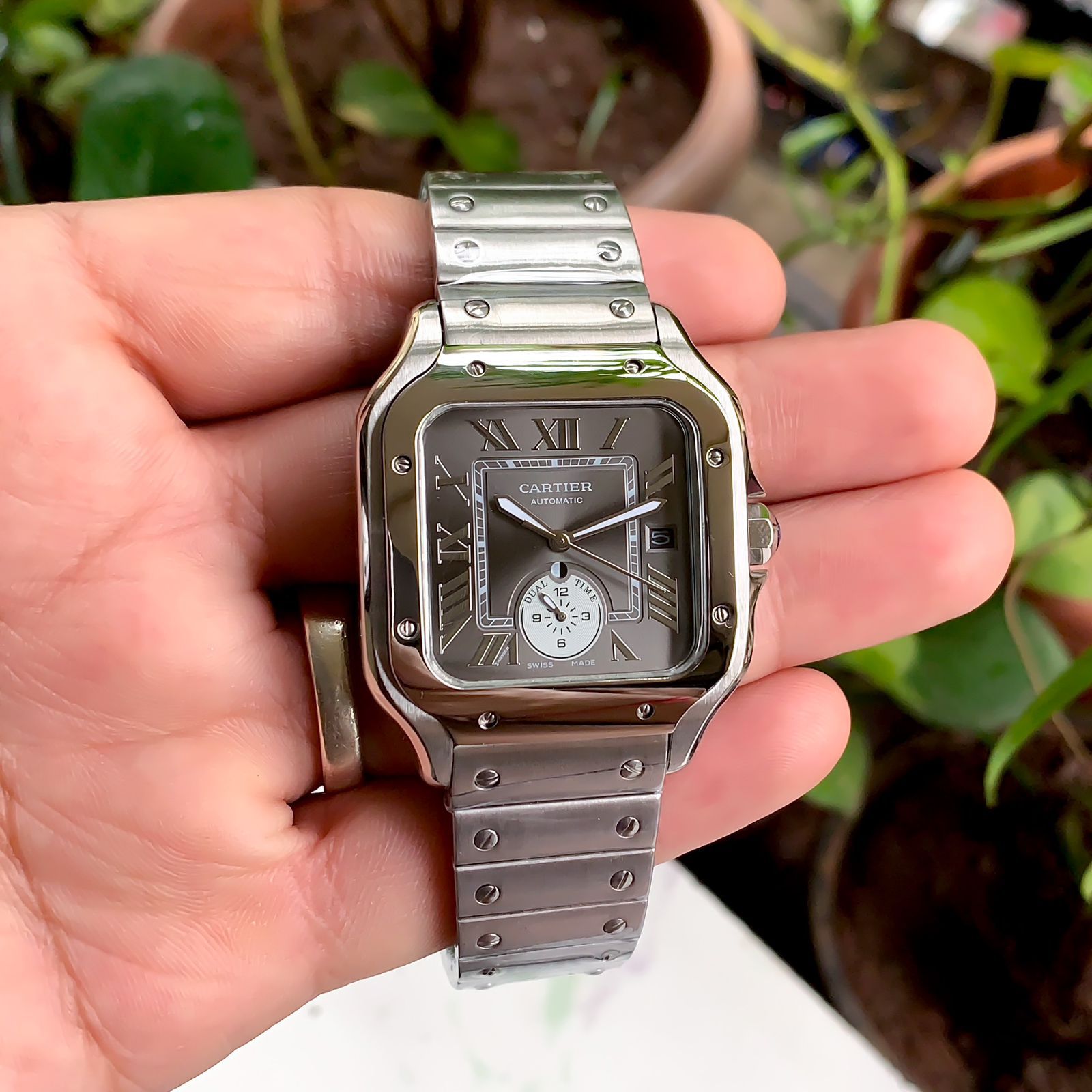 WhatsApp Image 2026-07-16 at 9.06.37 PM (1) Cartier D'Santos White & Grey Dial Automatic - Image 1