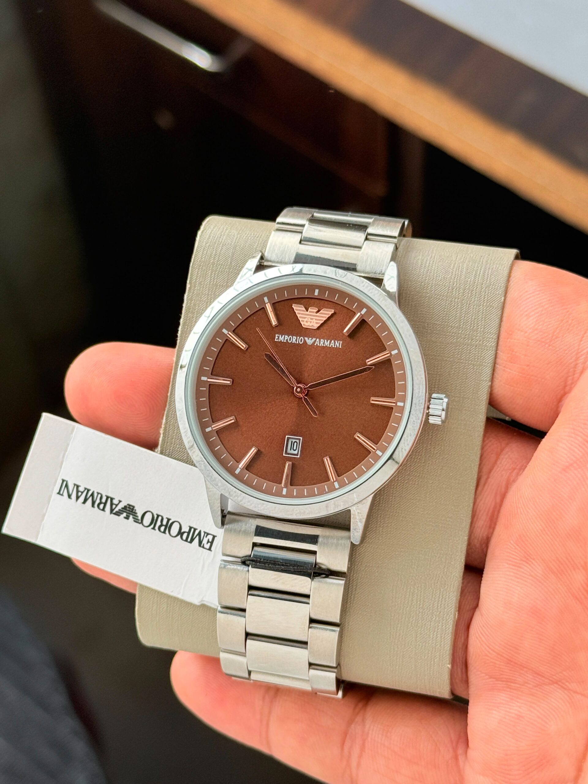 WhatsApp Image 2026-07-17 at 1.25.16 AM Emporio Armani Automatic Style Brown Dial - Image 1