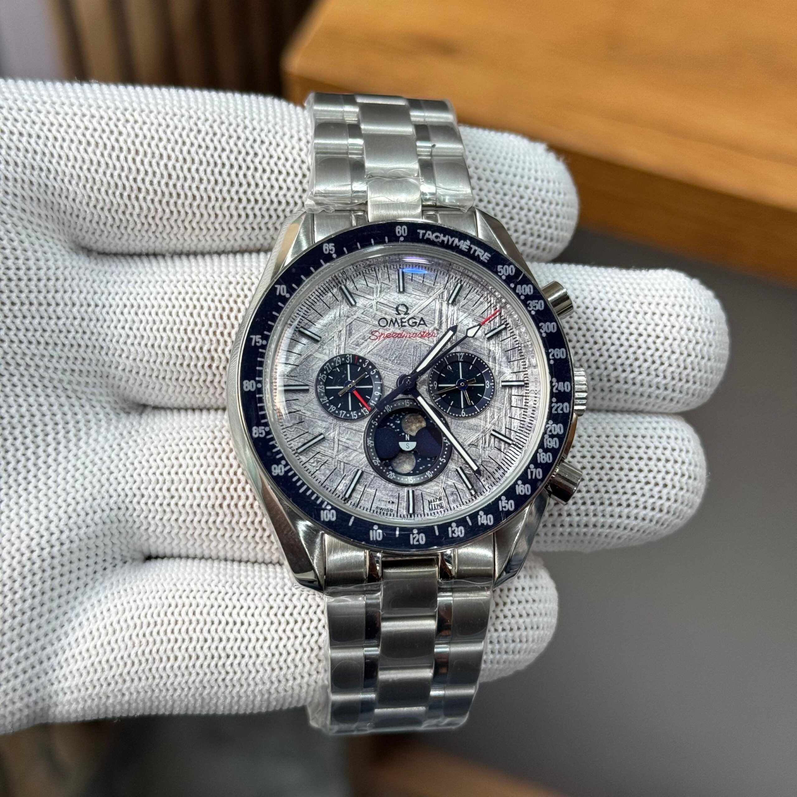 WhatsApp Image 2026-07-17 at 1.30.24 AM (1) Omega Speedmaster Moonphase Grey Blue Dial - Image 1