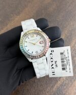 Coach Greyson White Ceramic Miyota Quartz