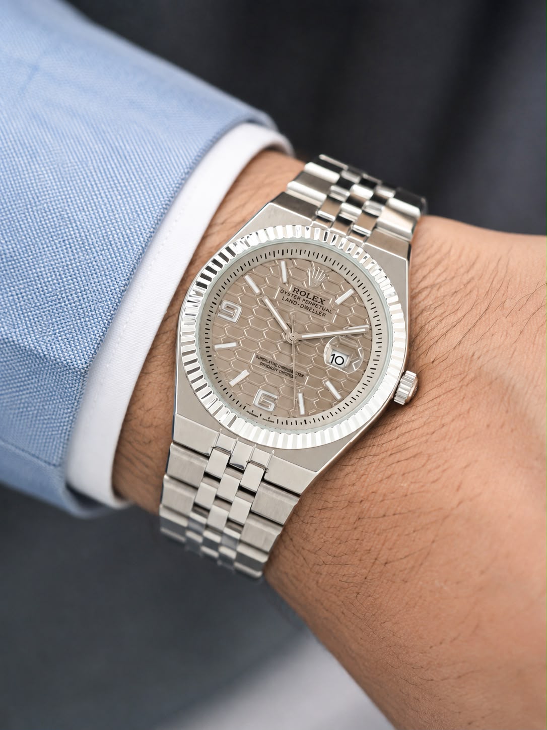 WhatsApp Image 2026-07-20 at 2.28.25 PM (1) Rolex Grey Textured Dial Quartz - Image 1