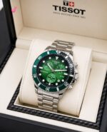 Tissot Silver Green Dial Chronograph - Image 3