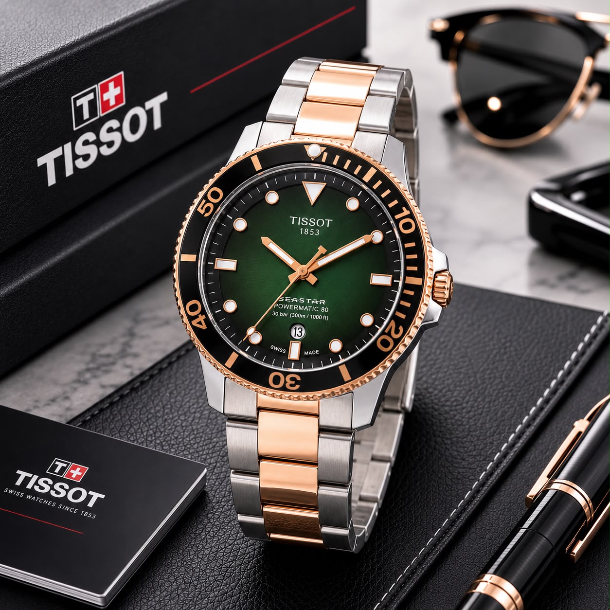 WhatsApp Image 2026-07-21 at 12.18.25 AM (1) Tissot Seastar Powermatic 80 Emerald Green Dial - Image 1