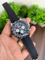 Rolex Daytona Silver & Black Quartz Chronograph - Image 2