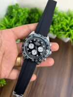 Rolex Daytona Silver & Black Quartz Chronograph - Image 3
