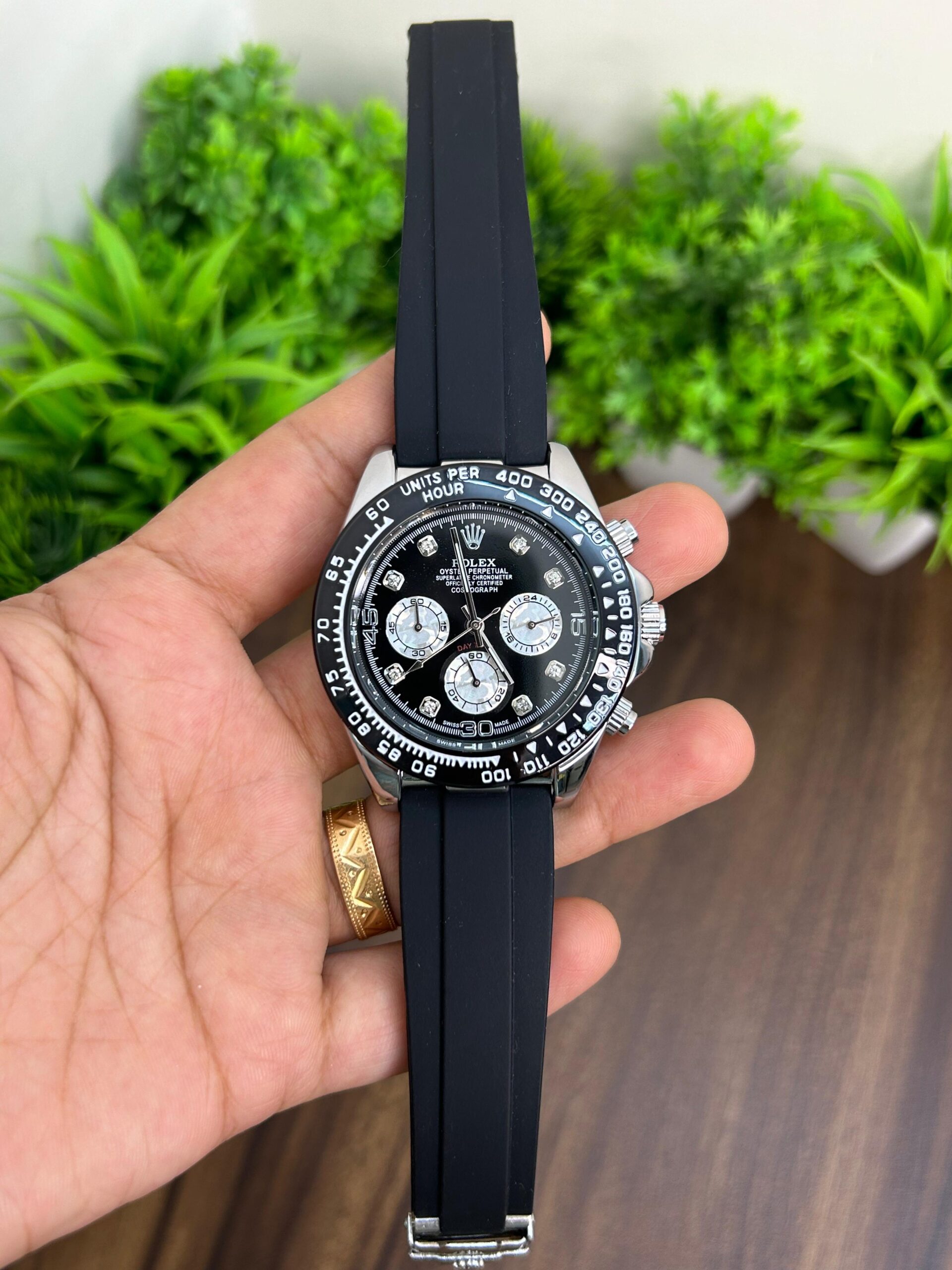 WhatsApp Image 2026-07-21 at 12.19.25 AM Rolex Daytona Silver & Black Quartz Chronograph - Image 1