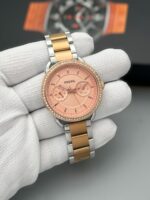 Fossil Skeleton Rose Gold & White Dial
