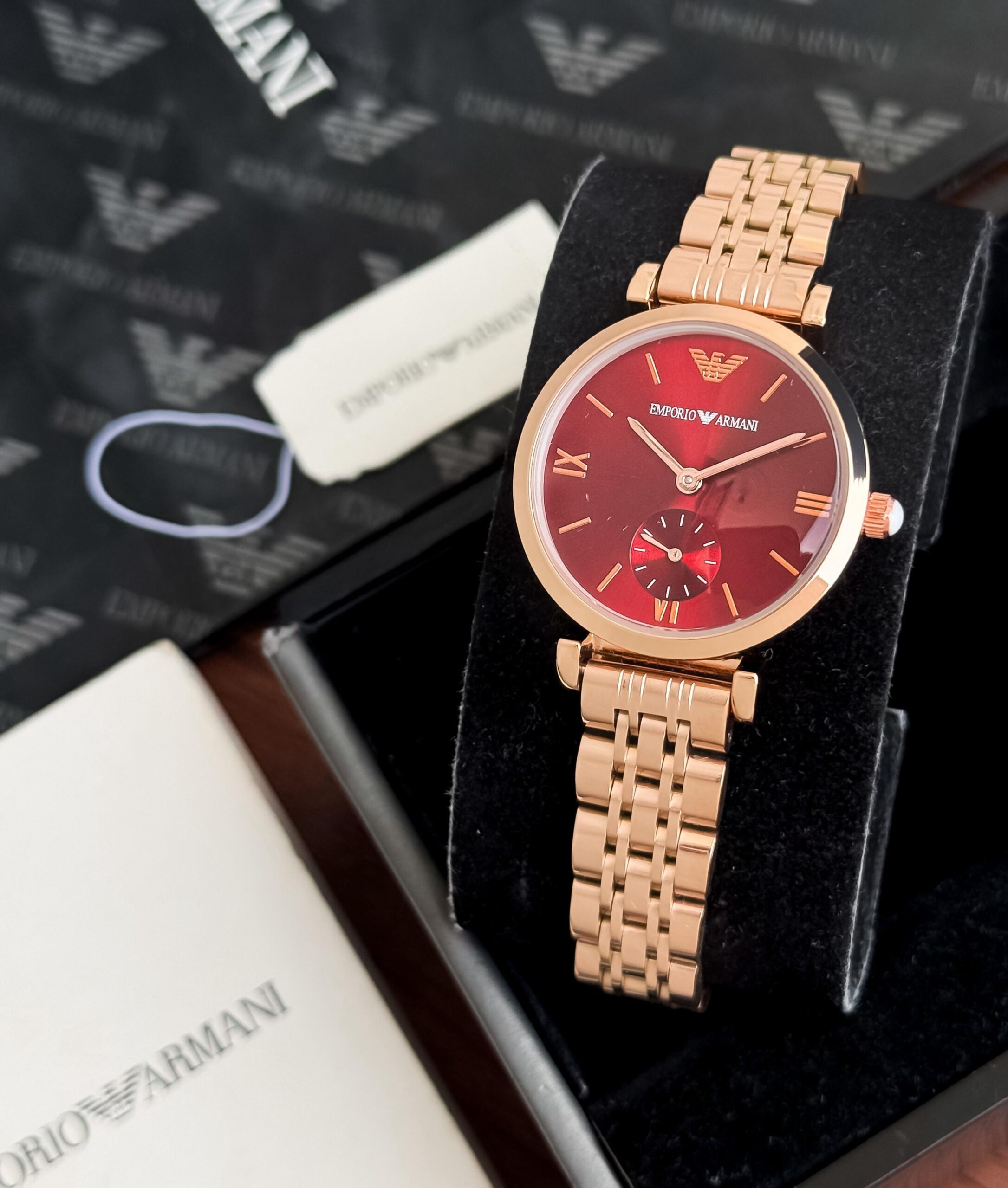 WhatsApp Image 2026-07-21 at 8.05.21 PM Emporio Armani Red Rose Gold Dial - Image 1