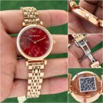 Emporio Armani Red Rose Gold Dial - Image 4