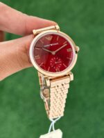 Emporio Armani Red Rose Gold Dial - Image 5