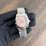 Rolex Oyster Perpetual Pink Silver Diamond Dial