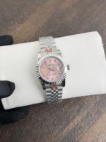 Rolex Oyster Perpetual Pink Silver Diamond Dial - Image 3