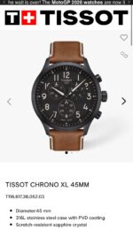 Tissot 42mm Black Dial Quartz - Image 3