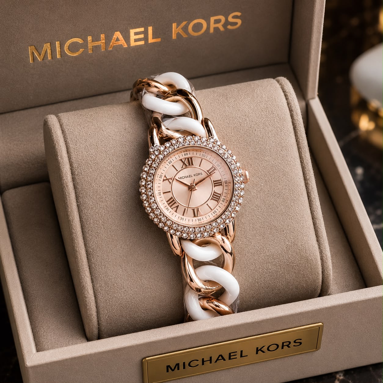 WhatsApp Image 2026-07-30 at 3.32.59 PM Michael Kors Parker White & Rose Gold Quartz - Image 1
