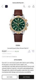 Fossil Garrett FS6147 Green Dial - Image 2