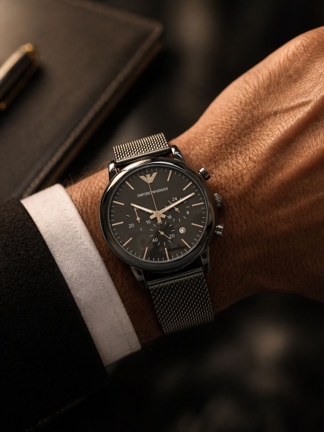 WhatsApp Image 2026-07-30 at 3.35.24 PM (1) Emporio Armani Slim Black Chronograph - Image 1