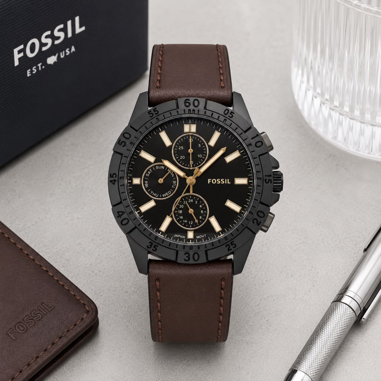 WhatsApp Image 2026-07-30 at 3.23.20 PM Fossil Multifunction Black Dial Quartz - Image 1