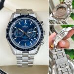 Omega Speedmaster Moonphase Chronograph Blue Dial - Image 4