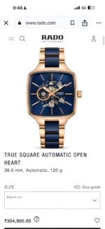 Rado True Square Skeleton Automatic Blue Edition - Image 3