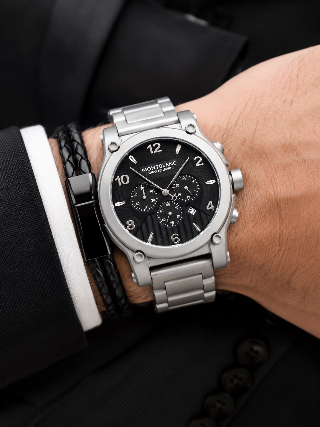 WhatsApp Image 2026-08-03 at 11.55.18 AM (1) Montblanc Chronograph Black Textured Dial - Image 1