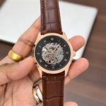 Boss Automatic Black Textured Dial Skeleton