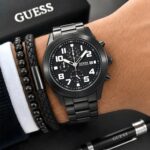 Guess Black Sunray Dial Chronograph