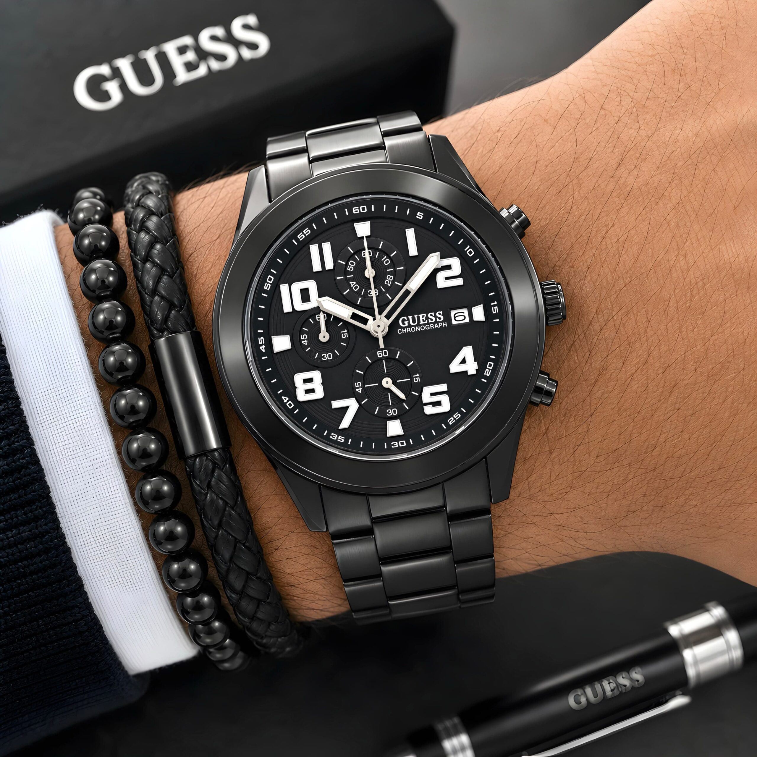 WhatsApp Image 2026-08-03 at 12.05.13 PM Guess Black Sunray Dial Chronograph - Image 1