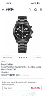 Guess Black Sunray Dial Chronograph - Image 2