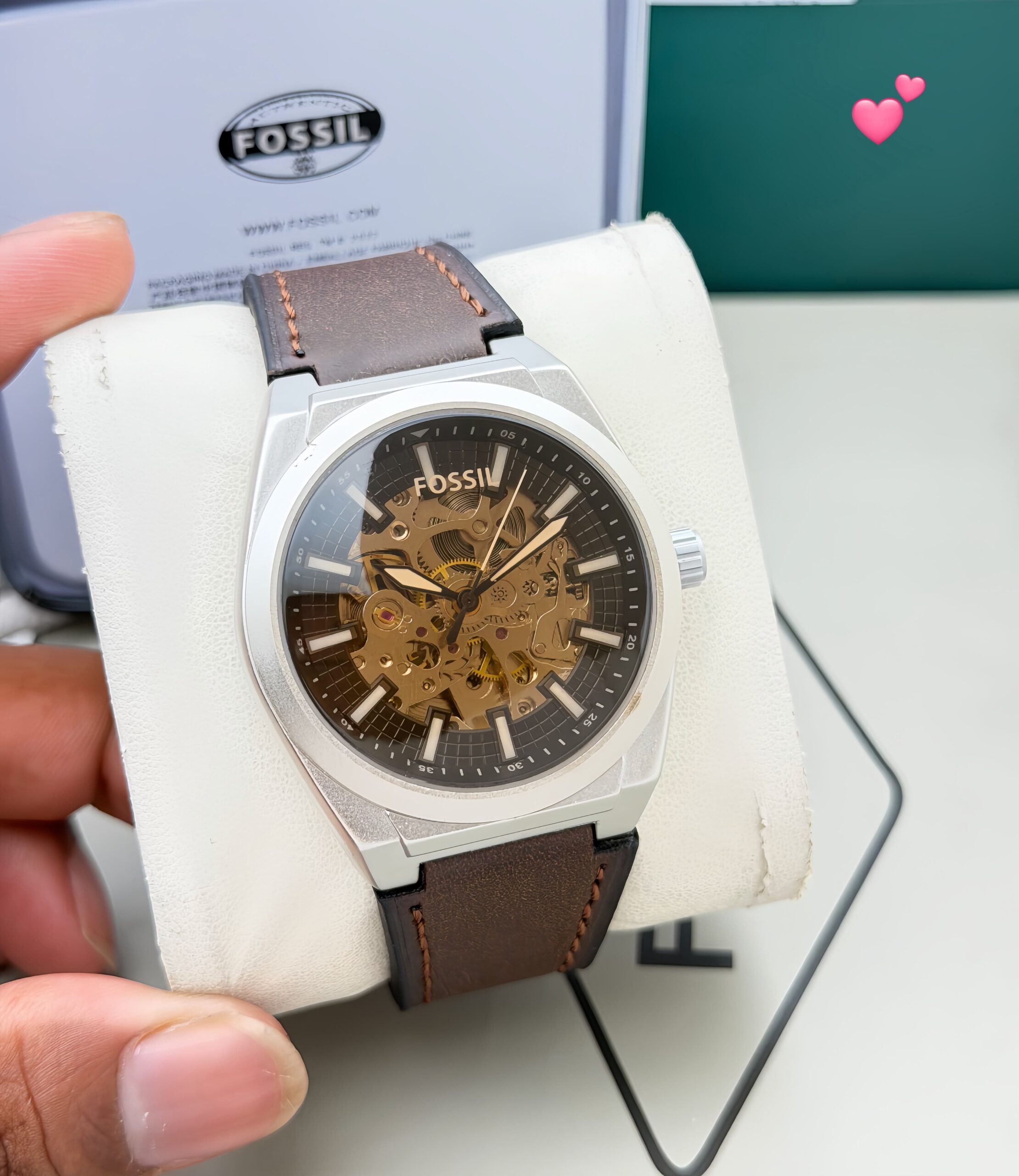 WhatsApp Image 2026-08-03 at 12.15.13 PM Fossil Automatic Brown White Dial - Image 1