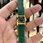 Cartier Tank Style Green Gold-Tone Square Dial