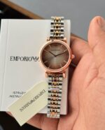 Emporio Armani Slim Brown Diamond Dial - Image 3