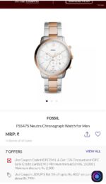 Fossil Chronograph White Dial Two-Tone - Image 3