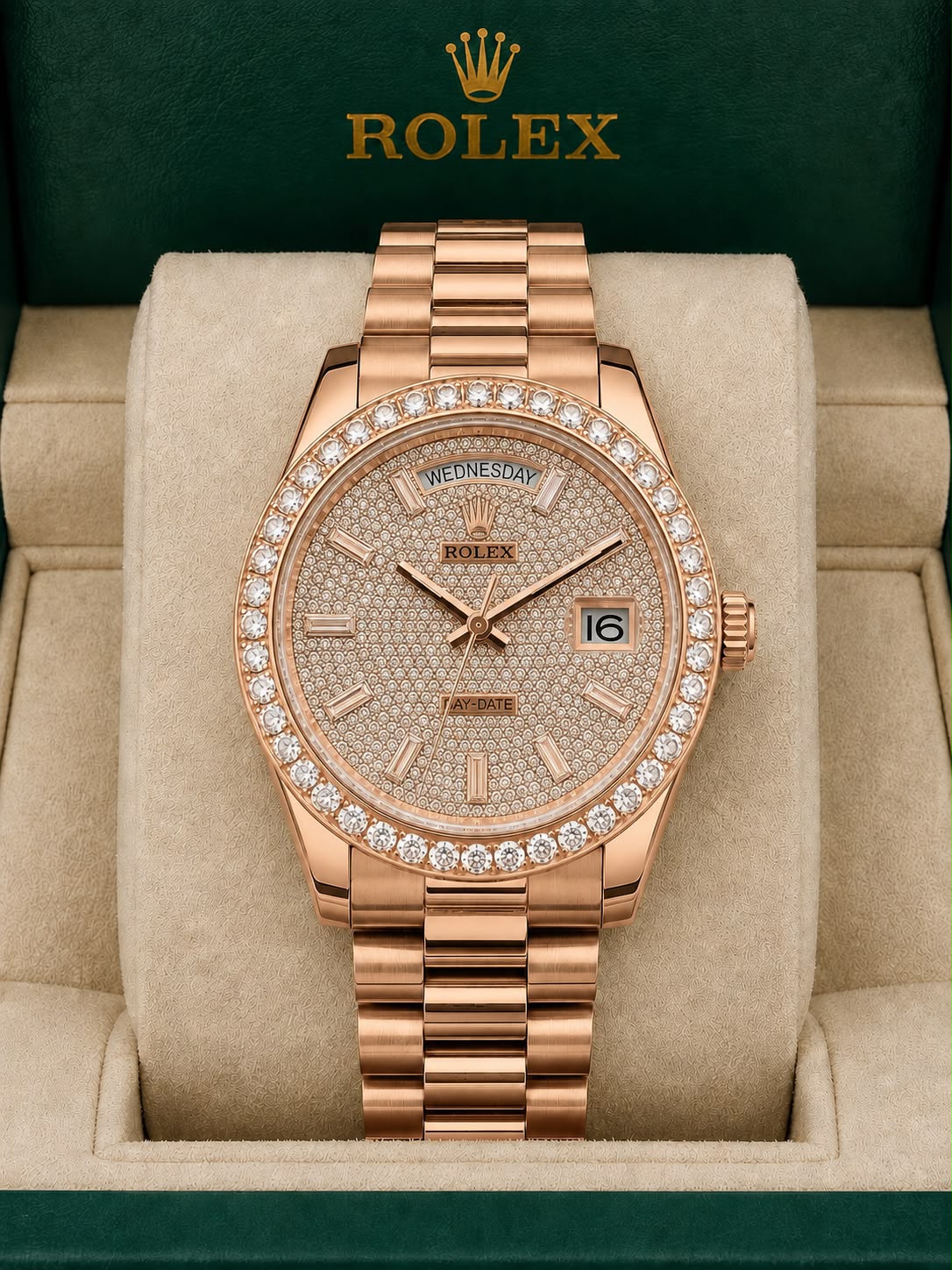 WhatsApp Image 2026-08-03 at 9.37.14 PM Rolex Day-Date 40 Everose Gold Diamond Dial - Image 1